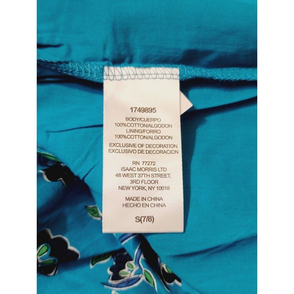 French Connection Youth Girl's Dress Dark Blue Floral Ruffle, Size S (7/8) - Picture 4 of 4